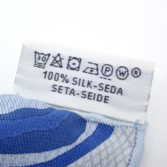 HERMES Blue Silk Scarf - Picture 9 of 9